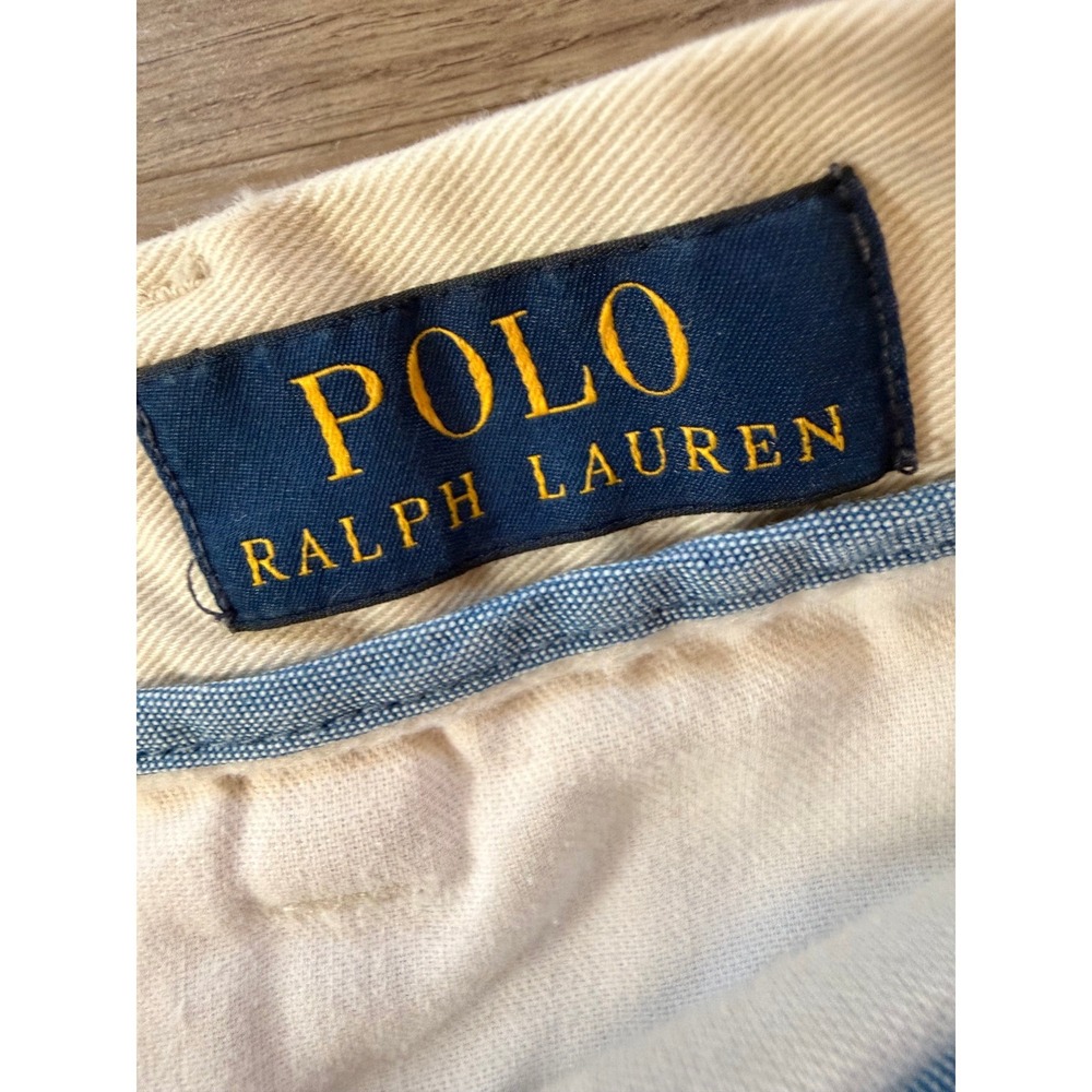 Polo Ralph Lauren Men's Khaki Beige‎ Chino Shorts Flat Front Size 36 Preppy Golf - Picture 13 of 16